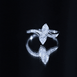 Lab Grown Diamond 2 Stone Engagement Ring 925 Sterling Silver
