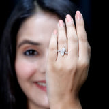 Lab Grown Diamond 2 Stone Engagement Ring 925 Sterling Silver