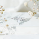 Lab Grown Diamond 2 Stone Engagement Ring 925 Sterling Silver