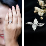 Lab Grown Diamond 2 Stone Engagement Ring 925 Sterling Silver