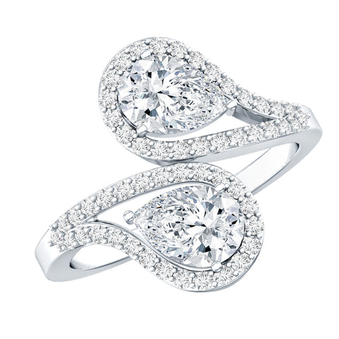 Lab Grown Diamond Toi Et Moi Engagement Ring 925 Sterling Silver