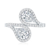 Lab Grown Diamond Toi Et Moi Engagement Ring 925 Sterling Silver
