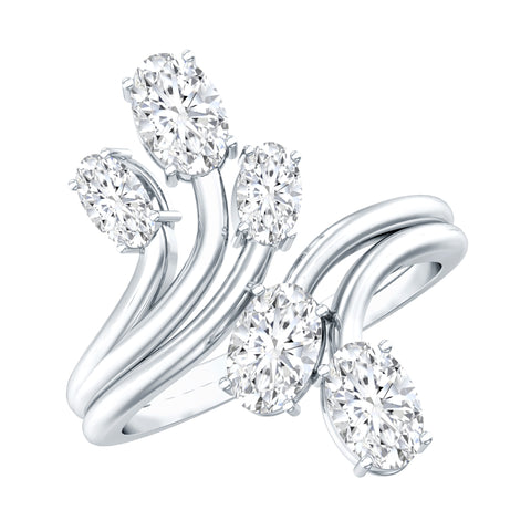 Lab Grown Diamond Diamond Cocktail Engagement Ring 925 Sterling Silver