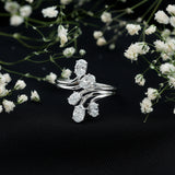 Lab Grown Diamond Diamond Cocktail Engagement Ring 925 Sterling Silver