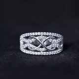 Lab Grown Diamond Infinity Wedding Band 925 Sterling Silver