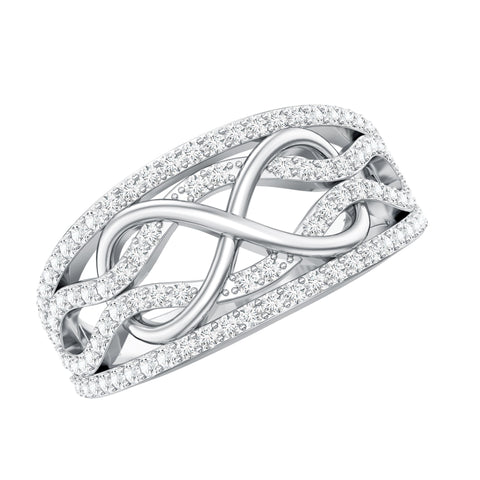 Lab Grown Diamond Infinity Wedding Band 925 Sterling Silver