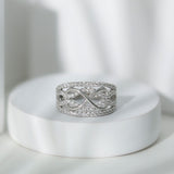 Lab Grown Diamond Infinity Wedding Band 925 Sterling Silver