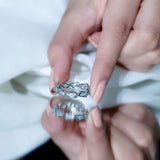 Marquise Cut Lab Grown Diamond Bezel Set Eternity Band 925 Sterling Silver