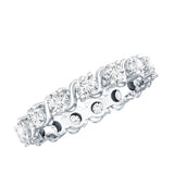 Round Shape Lab Grown Diamond Eternity Band 925 Sterling Silver