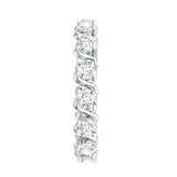 Round Shape Lab Grown Diamond Eternity Band 925 Sterling Silver