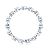 Round Shape Lab Grown Diamond Eternity Band 925 Sterling Silver