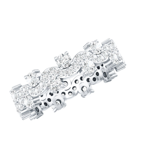 Womens Lab Grown Diamond Full Eternity Ring 925 Sterling Silver