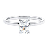 Emerald Cut Lab Grown Diamond Engagement Ring 925 Sterling Silver