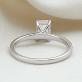Emerald Cut Lab Grown Diamond Engagement Ring 925 Sterling Silver