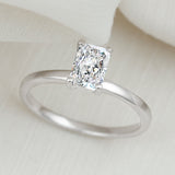 Emerald Cut Lab Grown Diamond Engagement Ring 925 Sterling Silver