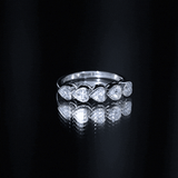 Bezel Set Lab Grown Diamond Heart Eternity Ring 925 Sterling Silver