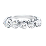 Bezel Set Lab Grown Diamond Heart Eternity Ring 925 Sterling Silver