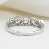 Bezel Set Lab Grown Diamond Heart Eternity Ring 925 Sterling Silver