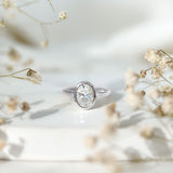 Lab Grown Diamond Bezel Set Engagement Ring 925 Sterling Silver