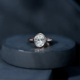 Lab Grown Diamond Bezel Set Engagement Ring 925 Sterling Silver