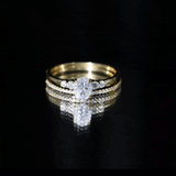 1.2 Carat Lab Grown Diamond Bridal Ring Set 925 Sterling Silver