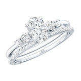 1.2 Carat Lab Grown Diamond Bridal Ring Set 925 Sterling Silver