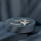 1.2 Carat Lab Grown Diamond Bridal Ring Set 925 Sterling Silver
