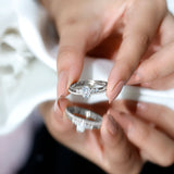 1.2 Carat Lab Grown Diamond Bridal Ring Set 925 Sterling Silver