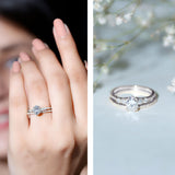 1.2 Carat Lab Grown Diamond Bridal Ring Set 925 Sterling Silver