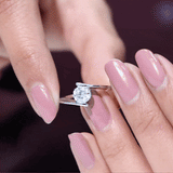 1 Carat Lab Grown Diamond Engagement Ring in Tension Setting 925 Sterling Silver