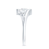 1 Carat Lab Grown Diamond Engagement Ring in Tension Setting 925 Sterling Silver