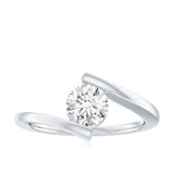 1 Carat Lab Grown Diamond Engagement Ring in Tension Setting 925 Sterling Silver