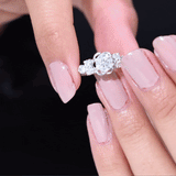 Lab Grown Diamond Flower Engagement Ring For Women 925 Sterling Silver