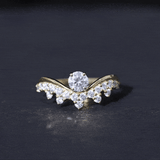 Lab Grown Diamond Curved Engagement Ring 925 Sterling Silver