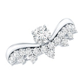 Lab Grown Diamond Curved Engagement Ring 925 Sterling Silver