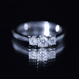 Lab Grown Diamond 3 Stone Promise Ring 925 Sterling Silver