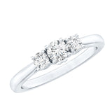 Lab Grown Diamond 3 Stone Promise Ring 925 Sterling Silver