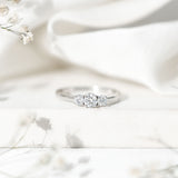 Lab Grown Diamond 3 Stone Promise Ring 925 Sterling Silver