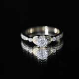 Lab Grown Diamond Vintage Engagement Ring 925 Sterling Silver