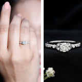 Lab Grown Diamond Vintage Engagement Ring 925 Sterling Silver