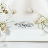 Lab Grown Diamond Minimalist Engagement Ring 925 Sterling Silver