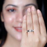 Lab Grown Diamond Promise Band Ring 925 Sterling Silver