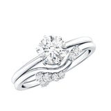 1 Ct Lab Grown Diamond Bridal Ring Set 925 Sterling Silver