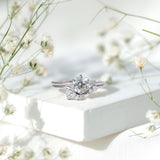 1 Ct Lab Grown Diamond Bridal Ring Set 925 Sterling Silver
