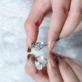 1 Ct Lab Grown Diamond Bridal Ring Set 925 Sterling Silver