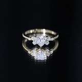 Lab Grown Diamond Heart Engagement Ring 925 Sterling Silver