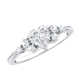 Lab Grown Diamond Heart Engagement Ring 925 Sterling Silver