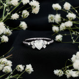 Lab Grown Diamond Heart Engagement Ring 925 Sterling Silver