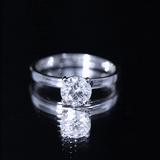 Round Lab Grown Diamond Solitaire Engagement Ring 925 Sterling Silver