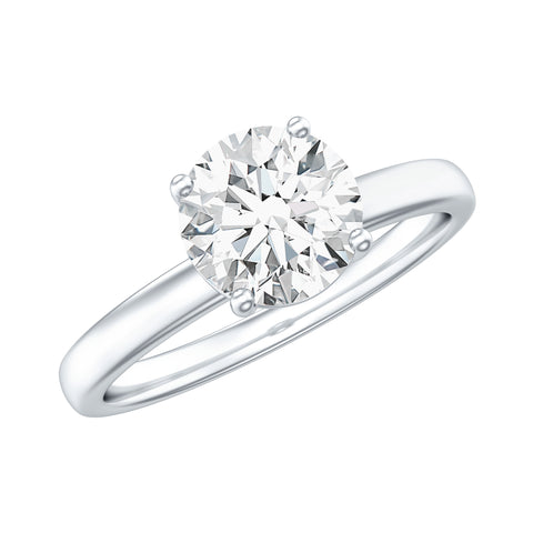 Round Lab Grown Diamond Solitaire Engagement Ring 925 Sterling Silver
